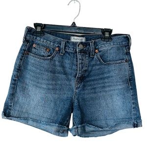 Madewell 100% Cotton Like NEW Condition High- Rise Jean Shorts in Blue s 27